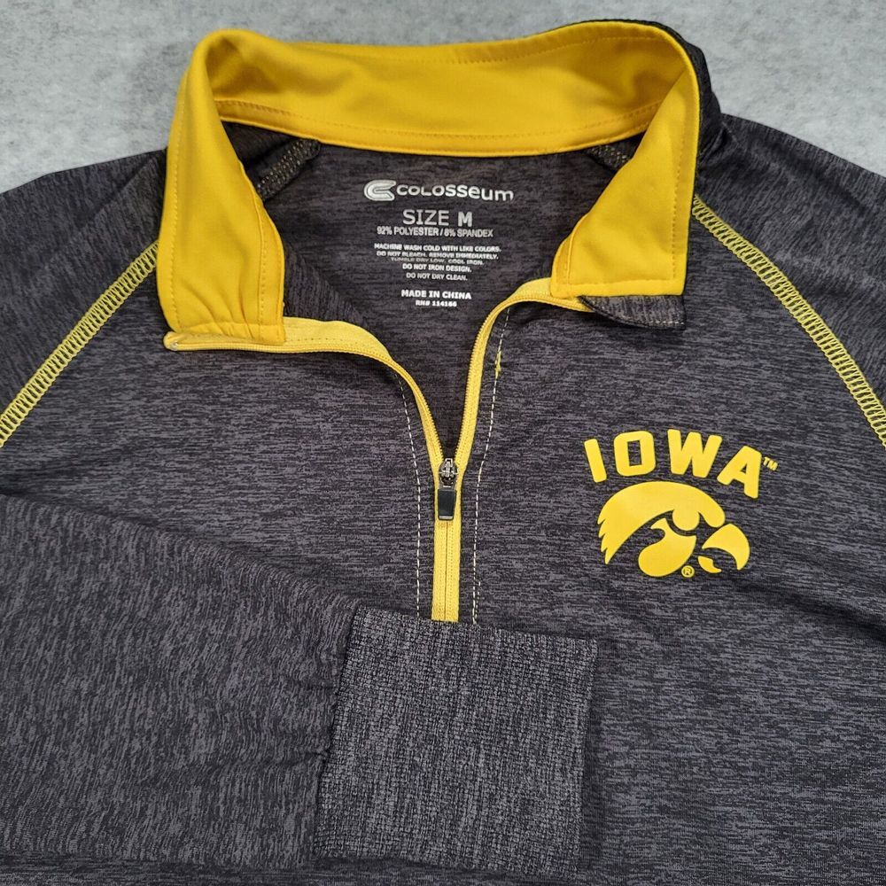 Iowa Hawkeyes Womens Medium Colosseum Dark Gray 1/4 Zip Long Sleeve Shirt